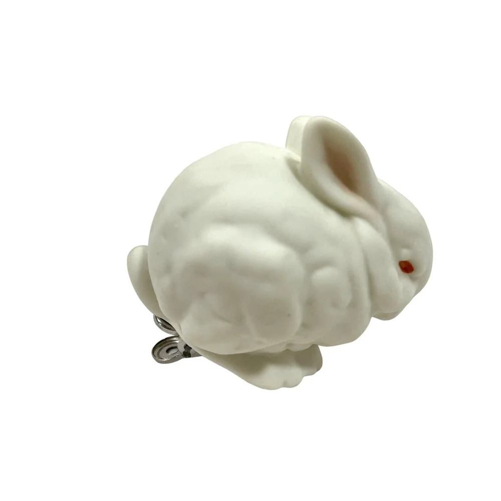 Snowbunny DEPT 56 Bisque Bunny Rabbit Ornament Clip On Light Up White Snowbabies